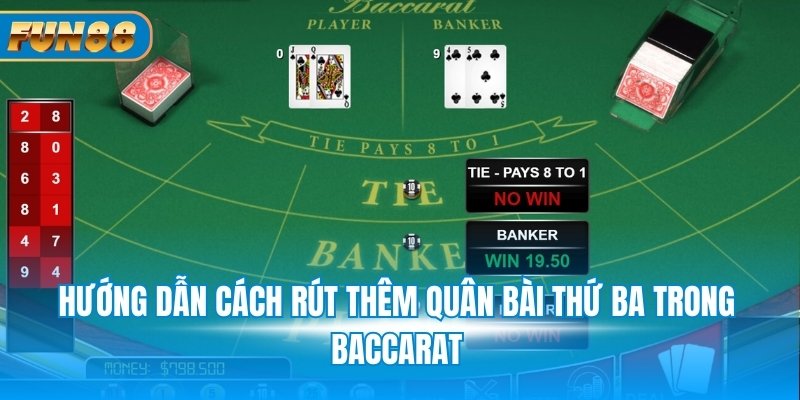 Baccarat Fun88 - Giải Thích Luật Chơi, Cách Đặt Cược Hướng dẫn cách rút thêm quân bài thứ ba trong Baccarat